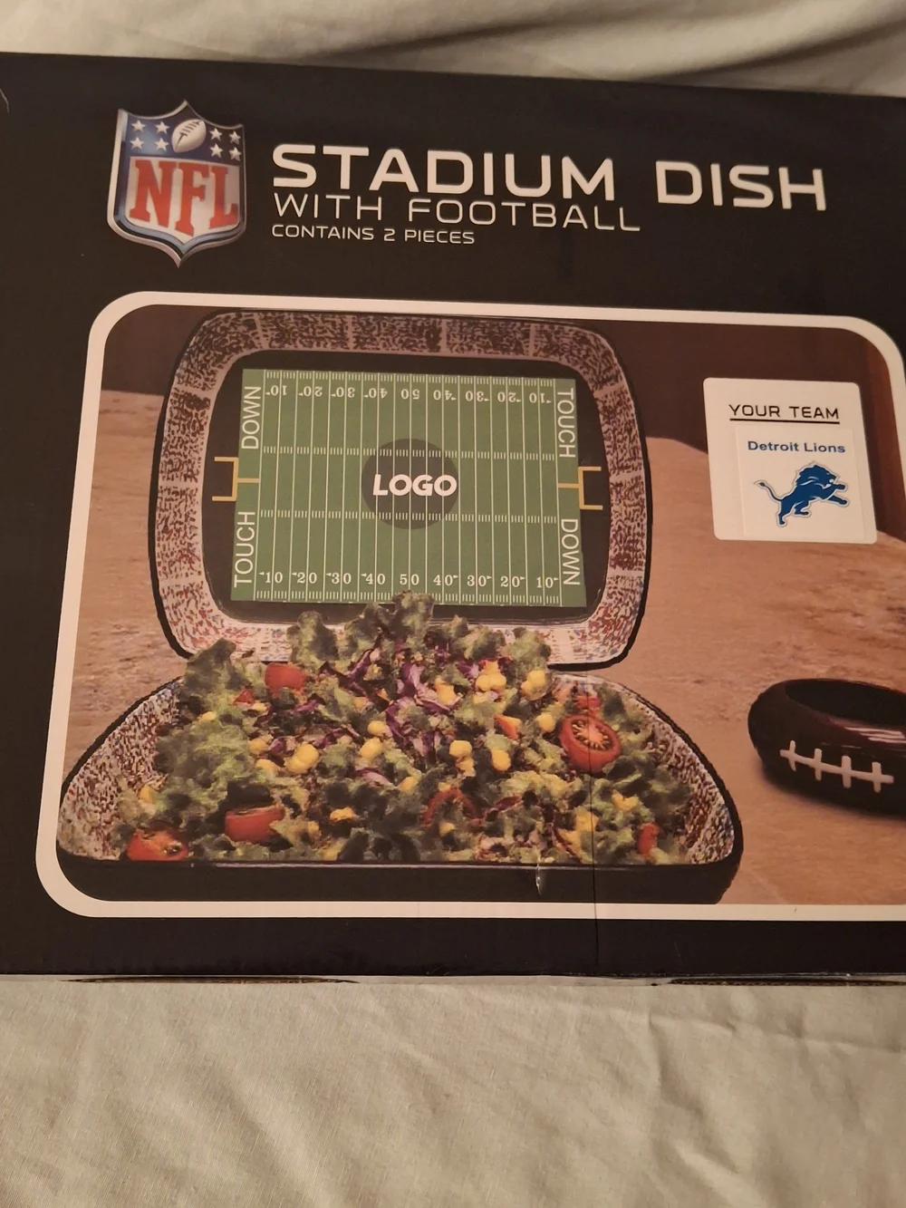 Football Stadium Chips and DIP Serving Set with Detroit Lions Logo
